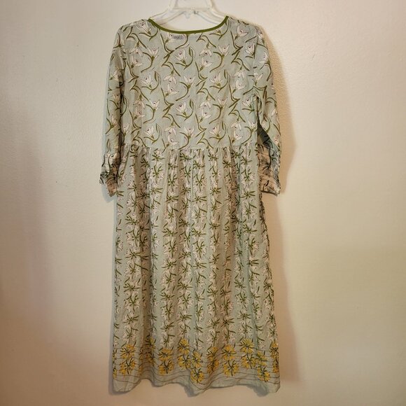 Gudrun Sjoden Green and Yellow Floral Midi Dress - Picture 9 of 9